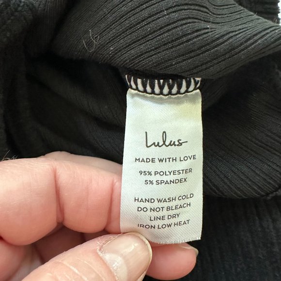 Lulus Shrug Topper Cropped Black Ribbed Turtleneck Open Tie Front SMALL NWT - Picture 7 of 8